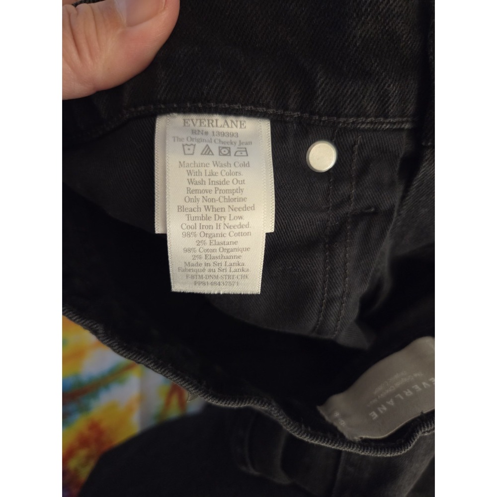 Everlane The Original Cheeky Jean Women 28 Black High Rise Straight Leg Organic - Picture 7 of 9